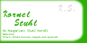 kornel stuhl business card